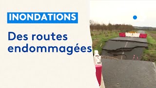 Inondations dans le PasdeCalais  des routes endommagées [upl. by Alejna]