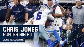 Cowboys Punter Chris Jones Levels Return Man  Lions vs Cowboys  NFL Wk 16 Highlights [upl. by Erdnael75]