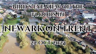 Birds Eye View of the FLOODS in NEWARK ON TRENT October 2023  GREAT BRITAIN [upl. by Ecilahs480]