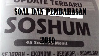 Soal SBMPTN 2016 Soal SBMPTN Soshum 2016  Pembahasan Soal SBMPTN Soshum Bag2 [upl. by Adlig]