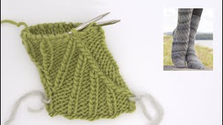 How to knit the rib with displacement on the socks in DROPS 15020 [upl. by Merce182]