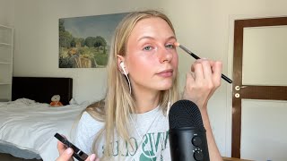 ASMR GRWM  doing my makeup and rambling ❤ [upl. by Yewed]