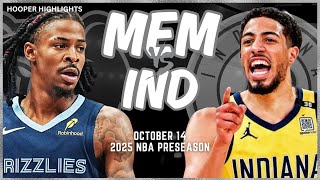 Memphis Grizzlies vs Indiana Pacers Full Game Highlights  Oct 14  202425 NBA Preseason [upl. by Doowyah]