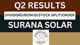 Surana solar Q2 Results 2025  surana solar result today  surana solar Latest News [upl. by Nirak]