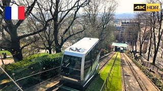 Paris 🇫🇷 SacréCœur Montmartre Riding The Funicular Going Down 4K HDR [upl. by Llerret200]