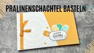 Verpackung für Pralinen basteln  So gehts StampinUp Nettes Etikett [upl. by Ahsiuqat]