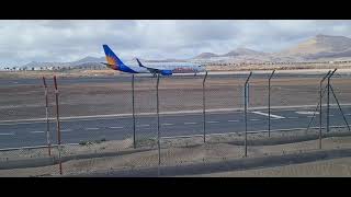 STUNNING LANZAROTE ACE 🇪🇸 ☀️ TAKE OFF JET2 🇬🇧 BOEING 737800 🇺🇲 [upl. by Yedoc]