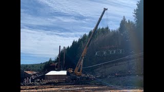 Hull Oakes Lumber Company Setting The Mills New Log Carriage Into Place [upl. by Jenilee]