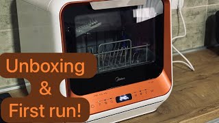 Midea Mini dishwasher Unboxing amp first run [upl. by Yalonda]