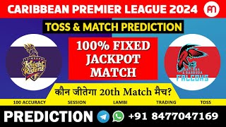 20th Match  TKR vs ABF  Trinbago Knight Riders vs Barbuda Falcons  100 FIXED MATCH PREDICTION [upl. by Karp]