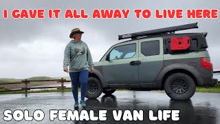 STEALTH CAMPING REMOTE CALIFORNIA COAST  Solo Female SUV Life  hondaelement suvcamping suv [upl. by Layton774]