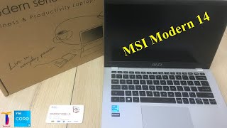 MSI Modern 14 C11M Unboxing  Core i3 11th Gen 256GB NVMe 8GB [upl. by Ainoz]