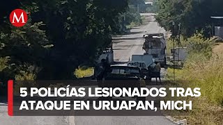 Ataque armado deja cinco policías heridos en Uruapan Michoacán [upl. by Seften65]