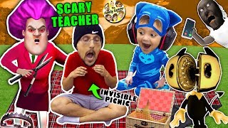 SCARY TEACHER GAME amp the Invisible Picnic FGTEEV finishes Bendy and the Ink Machine Chapter 5 [upl. by Ymrej]