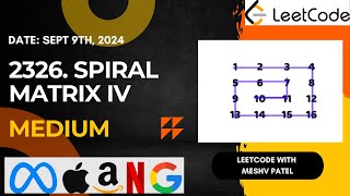 2326 Spiral Matrix IV  Matrix  Linked List  Simulation  Leetcode Daily Challenge  JAVA [upl. by Etheline]