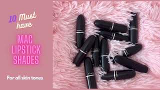 10 Best Mac Lipstick Shades of All Time ✨  2023  Lipstick swatches  All skin tones [upl. by Eirroc917]