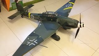 FMS Stuka Ju87 NEUHEIT Warbird RC Flugzeug 14m Spannweite Erstflug Crash bei Landung [upl. by Nairadas178]