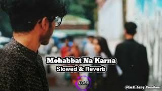 Mohabbat Na Karna Slowed Song Kumar Sanu Sadhana Sargam Paayal 1992 Slowed amp Reverb  Lofi [upl. by Cates486]