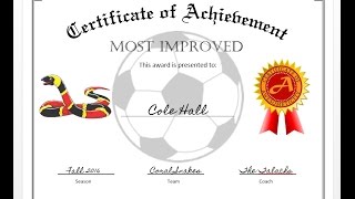 How to easily make a certificate of achievement award with MS Word [upl. by Tunk313]