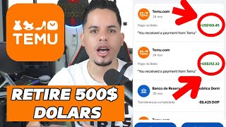 💸 CÓMO GANAR DINERO CON TEMU GRATIS en 2024💰  📈NUEVO RETIRO DE 500 DOLARES 100 REAL🚀 [upl. by Oibirot]