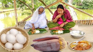 মোচা আর ডিম দিয়ে এই রেসিপি বানালে পরিবারের সবাই চমকে যাবে😳banana flower with egg recipe [upl. by Fitzpatrick392]