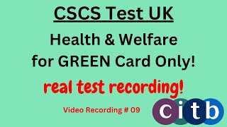 CSCS Card UK  CSCS Test 2024  CSCS Test for Green Card  cscscard  09 health and welfare [upl. by Gnauq564]