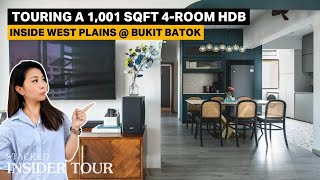 Inside West Plains  Bukit Batok  Stylish Colour Block 4Room HDB Unit Tour [upl. by Zalucki]