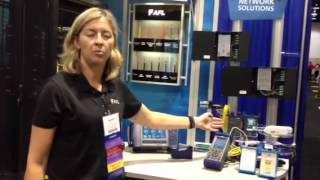 Michelle talks about fiber optic test and inspection equipment at BICSI Fall 2012 [upl. by Oiliduab794]