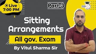 Reasoning Class  Sitting Arrangements  All govt Exam  Part 3  By Vitul Sir  Study IQ [upl. by Candis]