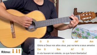 GLÓRIA A DEUS NOS ALTOS CÉUS  IR MÍRIA hino de louvor  como tocar no violão letra e cifra [upl. by Fedak591]