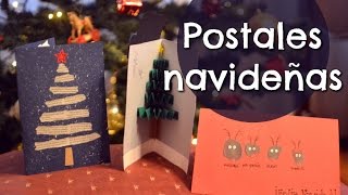 Tres postales de Navidad 3D sencillas  DIY navideños [upl. by Einnhoj]