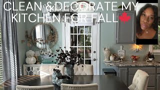 NEW 🍂VINTAGE GLAM COZY FALL CLEAN AND DECORATE WITH ME  KITCHEN  DINNING REFRESH🍁 [upl. by Katine]