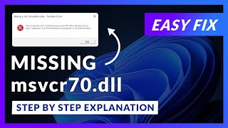 msvcr70dll Error Windows 11  2x FIX  2023 [upl. by Tima]