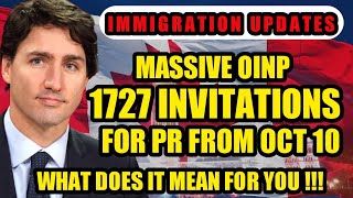 ONTARIO ISSUES 1727 INVITATIONS FOR PERMANENT RESIDENCY [upl. by Parthena]