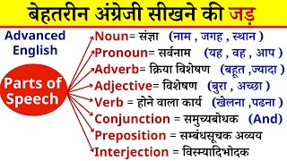 Parts of speech in English grammar with examples  Parts of speech chart in Hindi  Noun Pronoun [upl. by Araiek918]