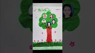 Family tree 🌳School project shorts youtubeshorts viral ytshorts [upl. by Dickie]