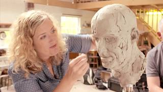 Sculpting demonstration  One Day Portrait  Life Model [upl. by Ocirred]