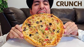 SUPER CRUNCHY EXTRA CHEESE DELUXE PIZZA ASMR MUKBANG EATING SHOW [upl. by Haret480]