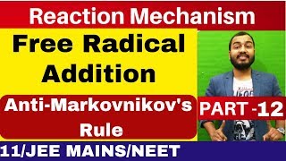 Reaction Mechanism 12  Free Radical Addition  Anti Markovnikovs Rule  JEE MAINSNEET [upl. by Eniamert]