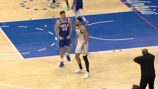 Ben Simmons shoves Georges Niang Philly fans chant quotOverratedquot  2223 season [upl. by Airdnal653]