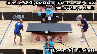 Man 70 Single Finals 30th Int Antalya Masters TT Tournament 2024 [upl. by Nalyac344]