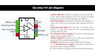 Operational Amplifier  Op amp 741 pin diagram [upl. by Cyd825]