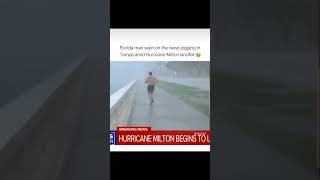 Florida Man Seen Jogging Through Hurricane Milton fyp viral trending memes youtubeshorts [upl. by Naxor]