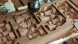 Realizzazione di scacchi in legno con Pantografo cnc AMMA [upl. by Inahteb430]