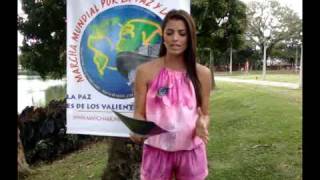 Cristina Hurtado Modelo y Presentadora RCN Farandula  Adhesión marcha mundial por la paz [upl. by Anrym]