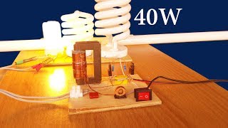 How to Make Simple Auto Power Inverter Circuit 40W input 12VDC For Fluorescent Lamp [upl. by Eveivaneg840]