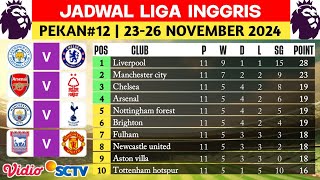 JADWAL LIGA INGGRIS PEKAN KE 12  SABTU 23 NOVEMBER  SELASA 26 NOVEMBER 2024 [upl. by Atiuqrahs]