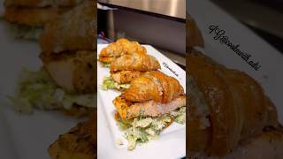 Salmon Cesar Salad Croissant 🥐 [upl. by Lew]