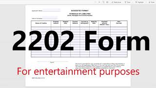 How to File 2202 Form SBA Instructions How to Fill out  Schedule of liabilities [upl. by Adelpho]