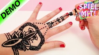 Henna Tattoo selber machen  Henna Hand Tattoo Tutorial deutsch  Demo [upl. by Lolande]